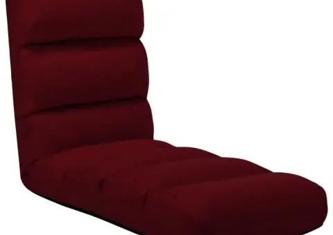 Scaun de podea pliabil, roșu vin, piele ecologică - 1/5