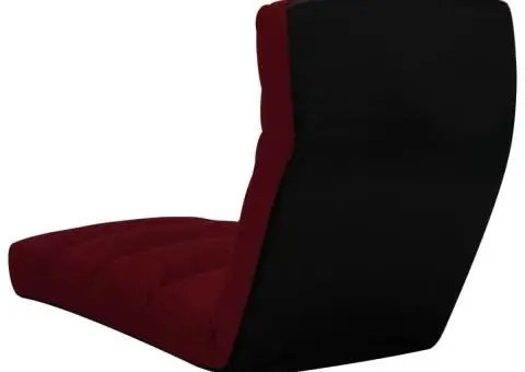 Scaun de podea pliabil, roșu vin, piele ecologică - 4/5