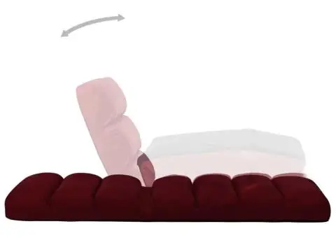 Scaun de podea pliabil, roșu vin, piele ecologică - 5/5