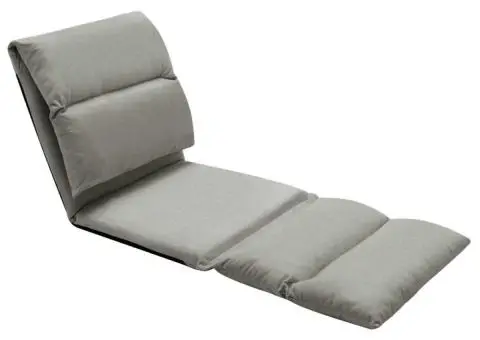 Scaun de podea pliabil, gri închis, microfibră - 2/5