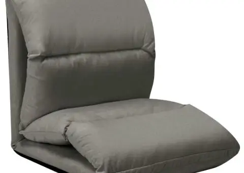 Scaun de podea pliabil, gri închis, microfibră - 4/5