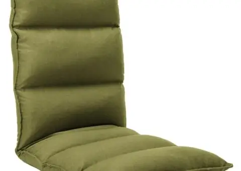 Scaun de podea pliabil, verde, material textil - 1/5