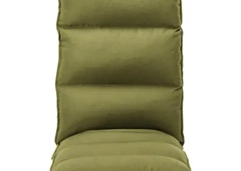 Scaun de podea pliabil, verde, material textil - 2/5