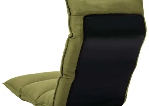 Scaun de podea pliabil, verde, material textil - 4/5