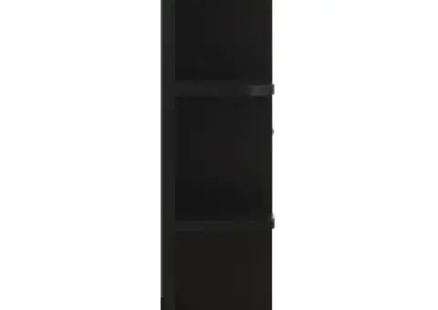 Dulap de baie cu oglindă, negru, 66x17x63 cm, MDF - 5/5