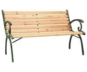 vidaXL Bancă de grădină, 123 cm, fontă și lemn masiv de brad