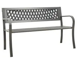 vidaXL Bancă de grădină, gri, 125 cm, oțel
