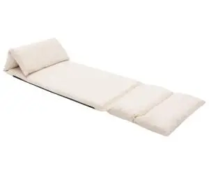 vidaXL Scaun de podea pliabil, crem, microfibră