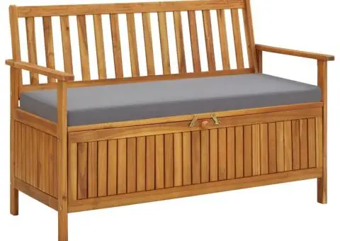 Bancă de depozitare grădină, 120 cm, lemn masiv de acacia - 1/5