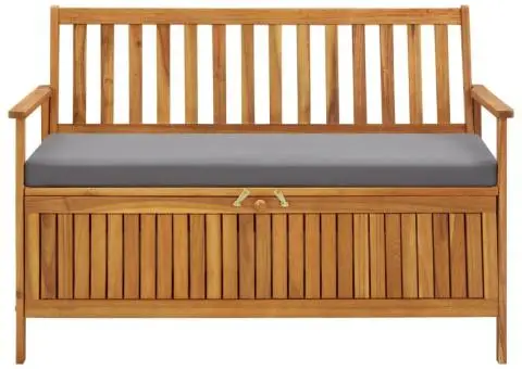 Bancă de depozitare grădină, 120 cm, lemn masiv de acacia - 2/5