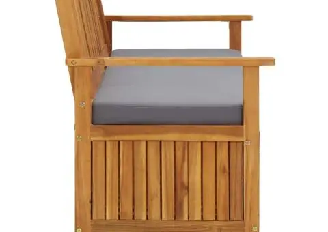 Bancă de depozitare grădină, 120 cm, lemn masiv de acacia - 3/5