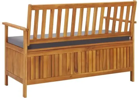 Bancă de depozitare grădină, 120 cm, lemn masiv de acacia - 4/5
