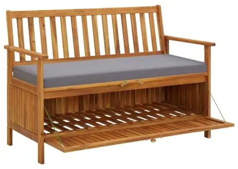 Bancă de depozitare grădină, 120 cm, lemn masiv de acacia - 5/5