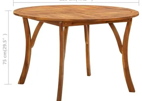 Masă de grădină, Ø120 cm, lemn masiv de acacia - 5/5