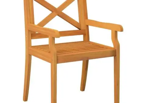 Scaune de exterior, 3 buc., lemn masiv de acacia - 3/5