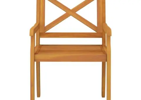 Scaune de exterior, 3 buc., lemn masiv de acacia - 4/5