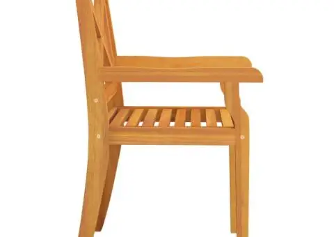 Scaune de exterior, 3 buc., lemn masiv de acacia - 5/5