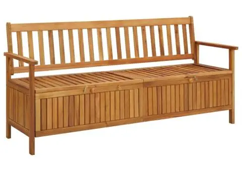 Bancă de depozitare grădină, 170 cm, lemn masiv de acacia - 1/5