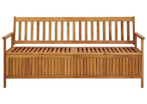 Bancă de depozitare grădină, 170 cm, lemn masiv de acacia - 2/5