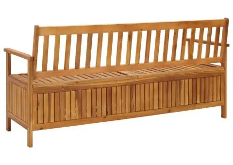 Bancă de depozitare grădină, 170 cm, lemn masiv de acacia - 4/5