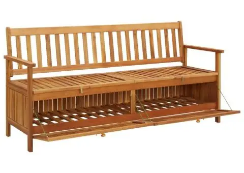 Bancă de depozitare grădină, 170 cm, lemn masiv de acacia - 5/5