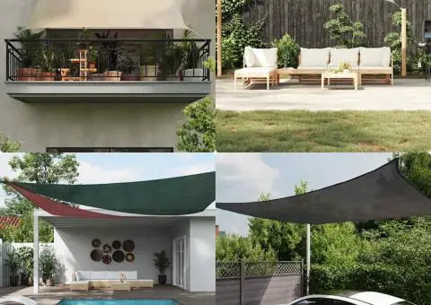 Pânză parasolar, gri taupe, 4,5x4,5x4,5 m, HDPE, 160 g/m² - 1/5