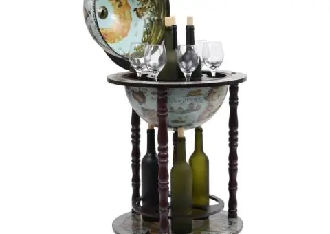 Bar tip glob pământesc suport sticle de vin, albastru, eucalipt - 3/5