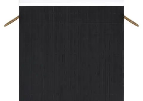 Coș de rufe din bambus cu 2 secțiuni, negru, 100 L - 4/5