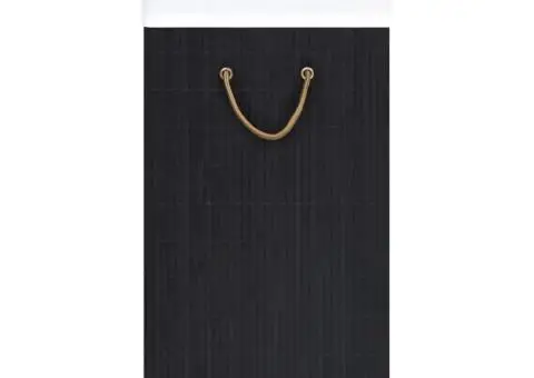 Coș de rufe din bambus cu 2 secțiuni, negru, 100 L - 5/5