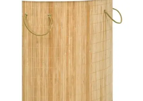 Coș de rufe din bambus de colț, 60 L - 1/5