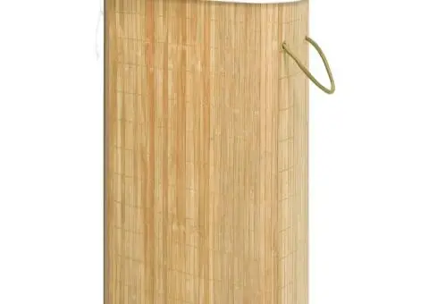 Coș de rufe din bambus de colț, 60 L - 4/5