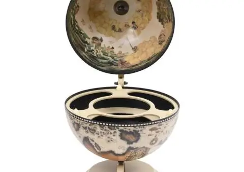 Bar tip glob pământesc suport sticle vin, alb, eucalipt - 4/5