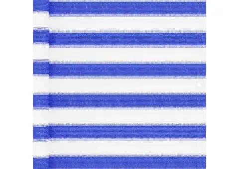 Paravan de balcon, albastru și alb, 90x400 cm, HDPE - 1/5