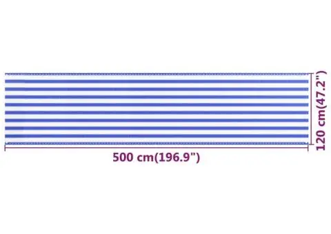 Paravan de balcon, albastru și alb, 120x500 cm, HDPE - 5/5