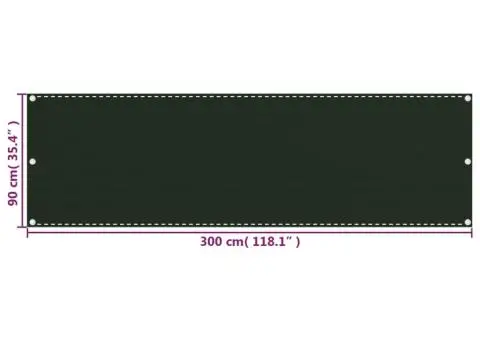 Paravan de balcon, verde închis, 90x300 cm, HDPE - 5/5