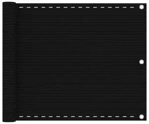 vidaXL Paravan de balcon, negru, 75x600 cm, HDPE
