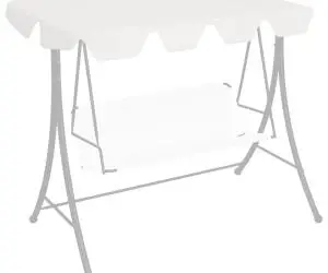 vidaXL Copertină de rezervă leagăn grădină, alb, 150/130x105/70 cm