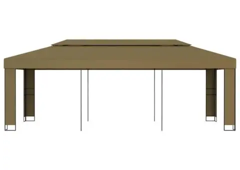 Pavilion cu acoperiș dublu, gri taupe, 3 x 6 m, 180 g/m² - 2/5