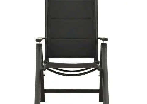 Scaune de grădină pliante, 2 buc., negru, textilenă&aluminiu - 3/5