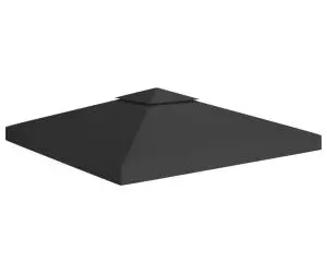 vidaXL Acoperiș de pavilion, 2 niveluri, negru, 3x3 m, 310 g/m²
