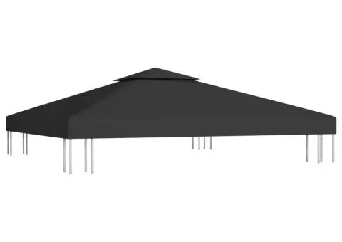 Acoperiș de pavilion, 2 niveluri, negru, 3x3 m, 310 g/m² - 2/5