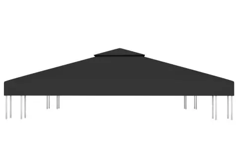 Acoperiș de pavilion, 2 niveluri, negru, 3x3 m, 310 g/m² - 3/5