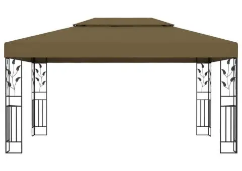 Pavilion cu acoperiș dublu, gri taupe, 3 x 4 m, 180 g/m² - 2/5