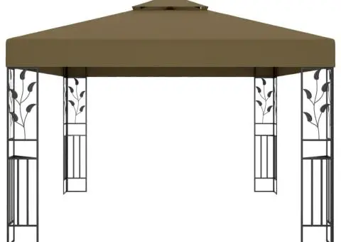 Pavilion cu acoperiș dublu, gri taupe, 3 x 4 m, 180 g/m² - 3/5