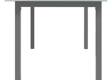 Masă de grădină, gri deschis, 150x90x74 cm, aluminiu și sticlă - 3/5