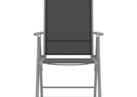 Scaune de grădină pliante, 4 buc., negru, textilenă - 3/5