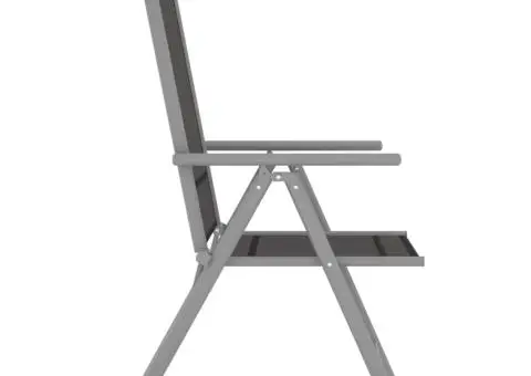 Scaune de grădină pliante, 4 buc., negru, textilenă - 4/5