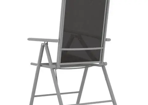 Scaune de grădină pliante, 4 buc., negru, textilenă - 5/5