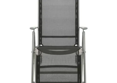 Scaun de grădină rabatabil, argintiu, aluminiu și textilenă - 2/5