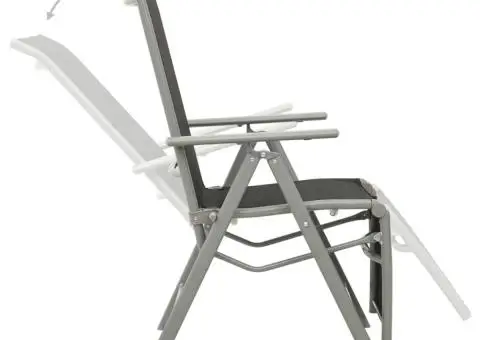 Scaun de grădină rabatabil, argintiu, aluminiu și textilenă - 5/5